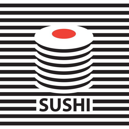 banner with a picture of sushi vector image