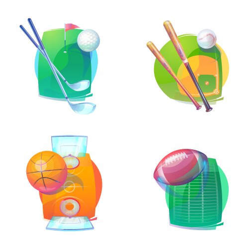 Basketball and baseball golf rugby accessories Vector Image