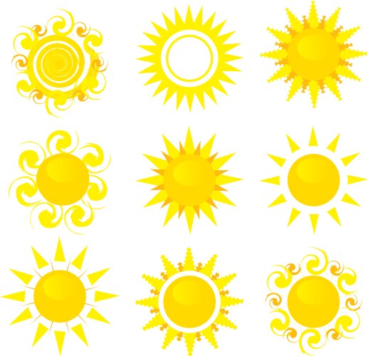 Sunshine Icons - Bright & Warm Vector Image
