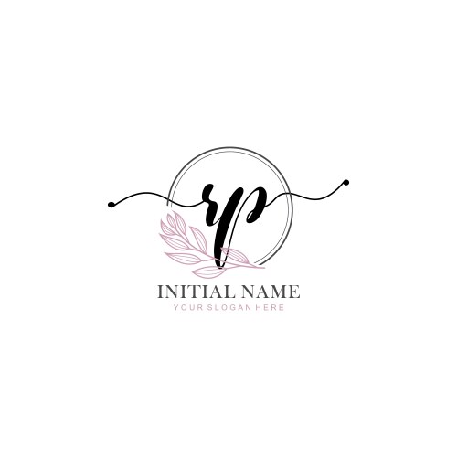 Beauty floral rp initial logos for branding Vector Image