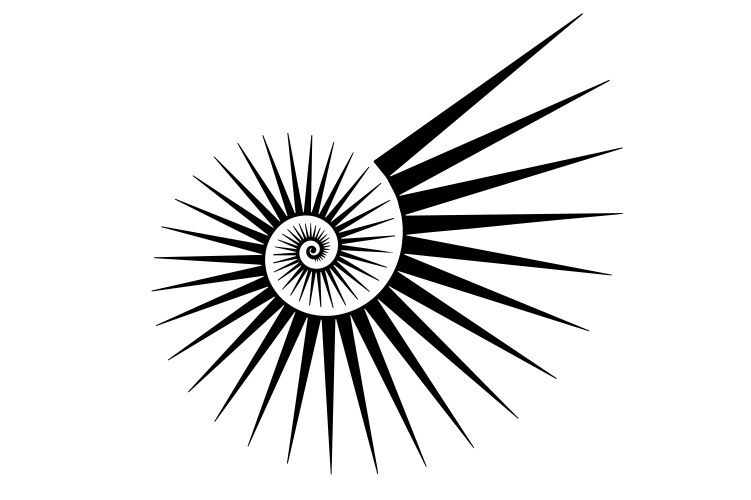 Fibonacci sequence circle golden ratio logo icon Vector Image