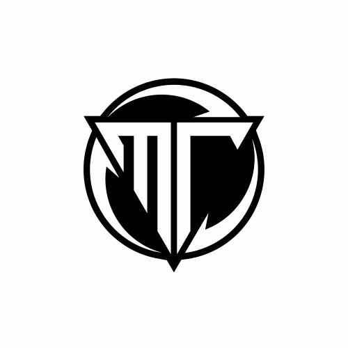 Mt logo monogram modern design template Royalty Free Vector