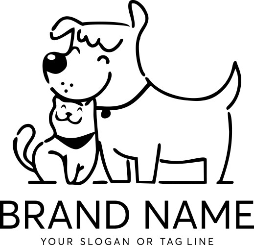 Creative logo design dog and cat template Vector Image