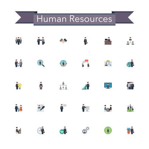 Human resources flat set 01 Royalty Free Vector Image