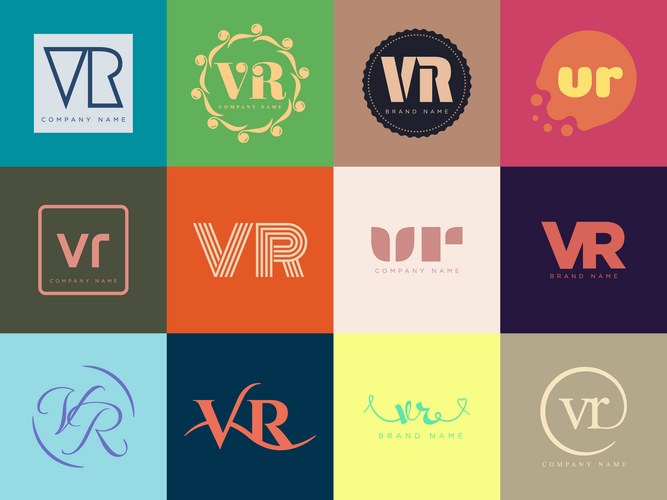 VR Lettermark - V & R Logotype Vector Image
