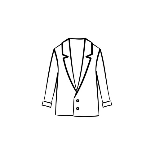 Wool coat hand drawn sketch icon Vector Image