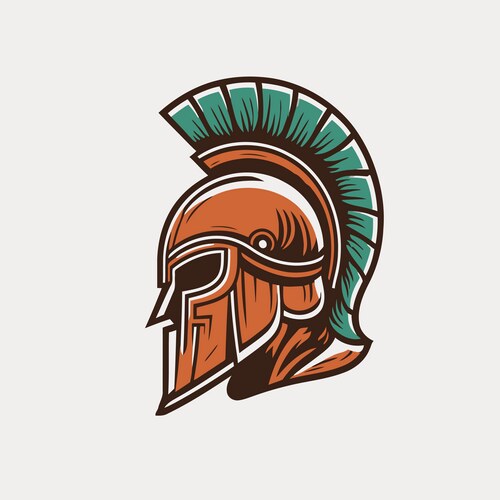 Spartan soldier head logo icon symbol Vector Image