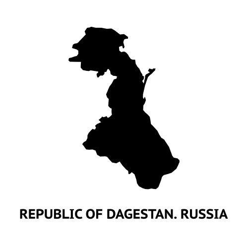 Map of republic dagestan russia black Vector Image