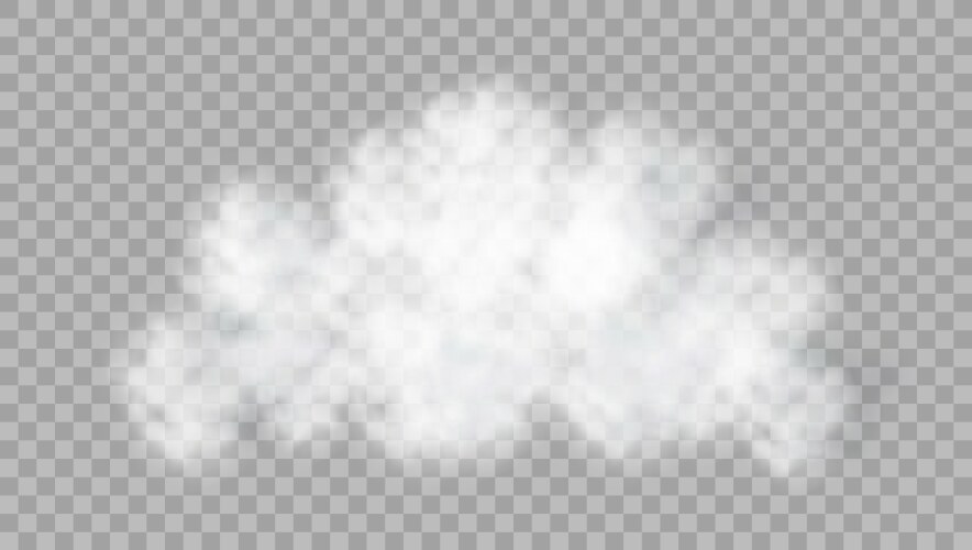 White realistic cloud isolated on transparent Vector Image