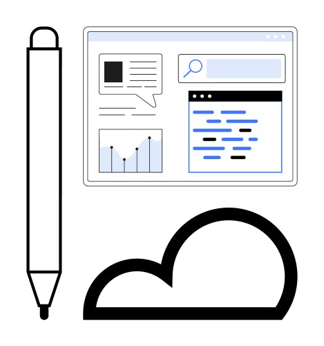 Digital content creation with pen data graphs vector image