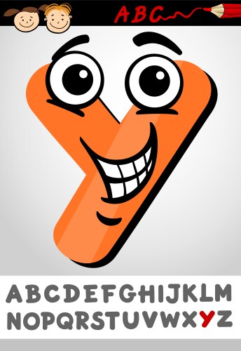 funny letter y cartoon vector