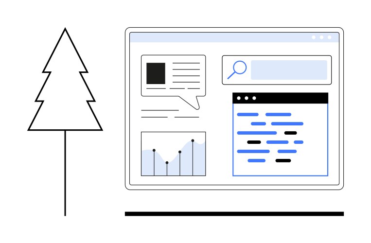 Web dashboard with analytics blog content vector image