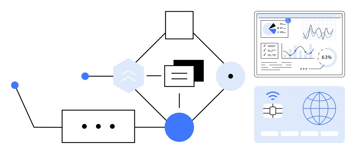 Data network mapping with analytics dashboard vector image