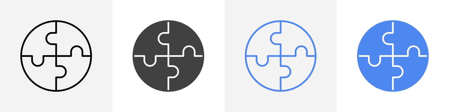 Puzzel icon set use for web ui or app vector image