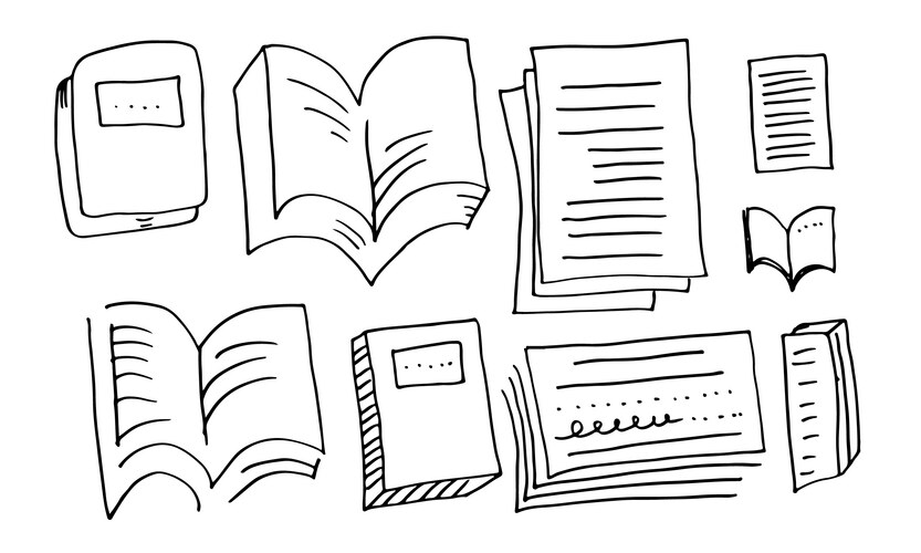 Book set in doodle style suitable for education Vector Image