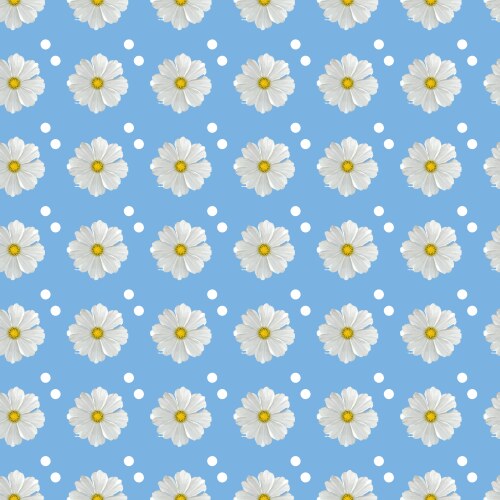 White daisy flower seamless pattern design Vector Image