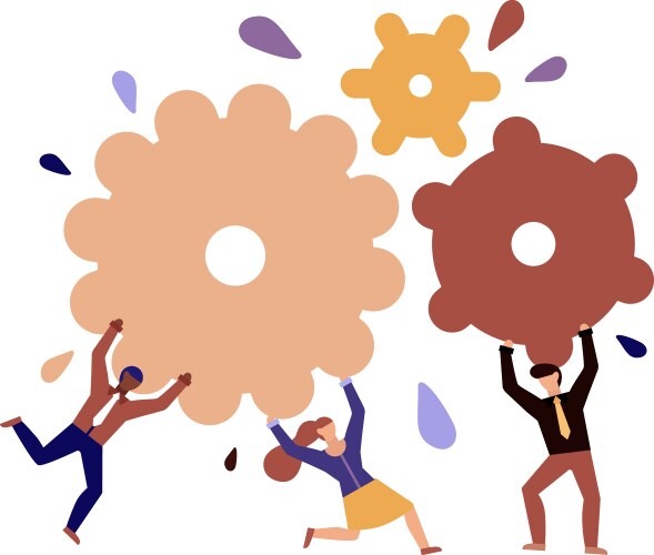 Gear teamwork concept Royalty Free Vector Image