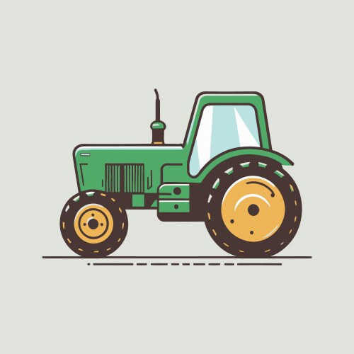 Yellow agricultural tractor Royalty Free Vector Image