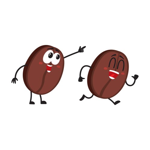Cartoon funny coffee bean giving thumb up Vector Image
