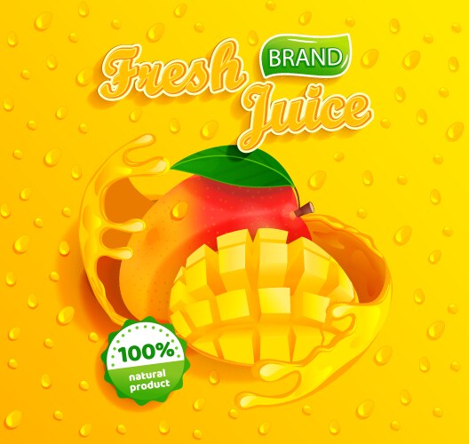 Mango Juice Advertising Package Design Royalty Free Vector