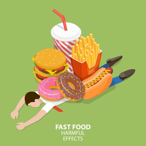 Kid Eating Junk Food Royalty Free Vector Image
