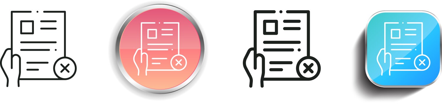 Denied icon thin linear regular and button style vector image