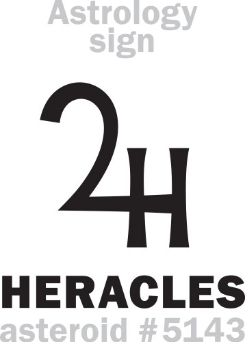 Astrology asteroid heracles hercules Vector Image