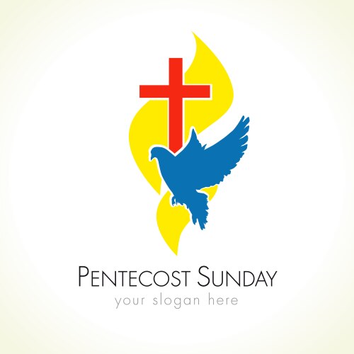 Pentecost Sunday Dove Logo Vector Image