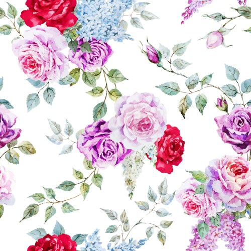 Elegant seamless rose pattern on white background Vector Image