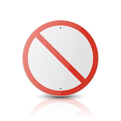 White and red round glossy prohibition stop vector image