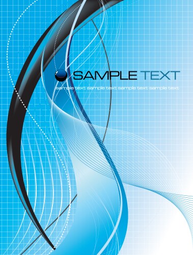 Blue high-tech background with waves Royalty Free Vector