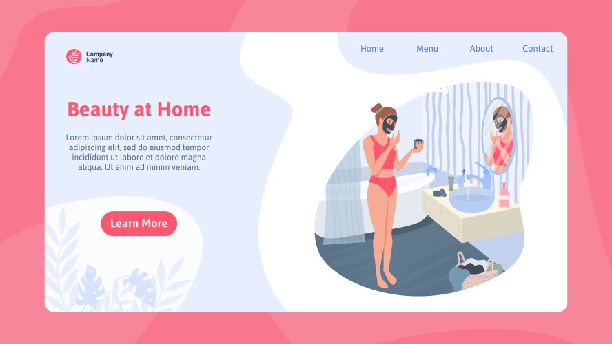 beauty at home flat landing page vector image