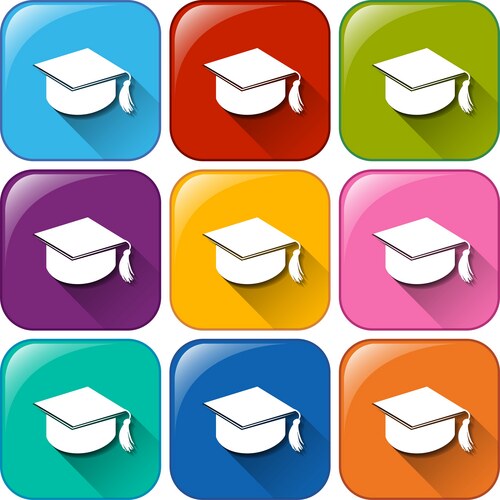 Graduation icons Vector Image