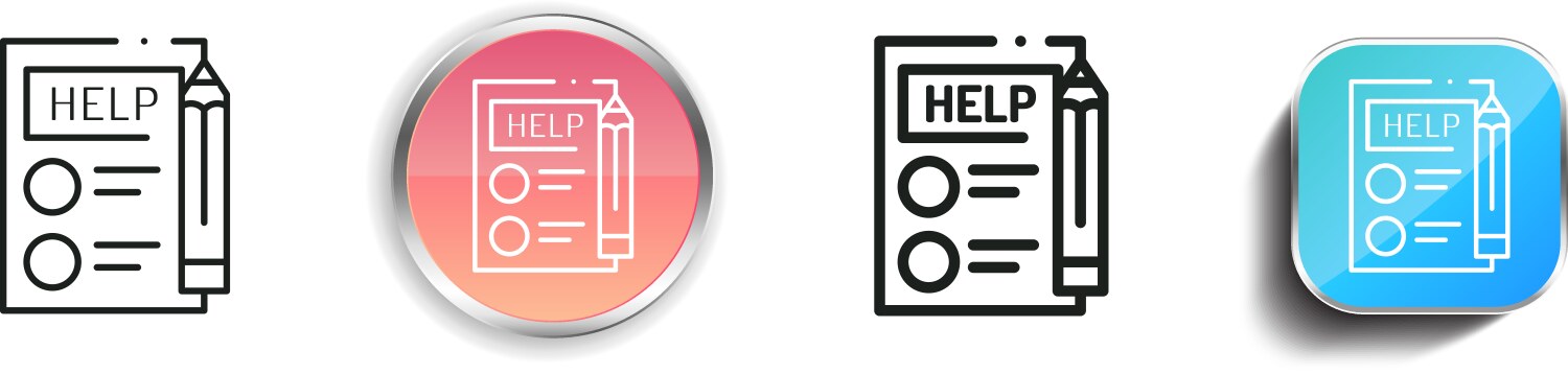 Help icon thin linear regular and button style vector image