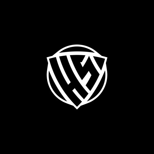 Sh logo monogram shield crown luxury design Vector Image