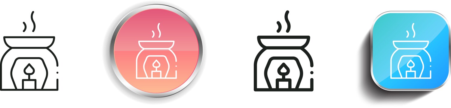 Burner icon thin linear regular and button style vector image