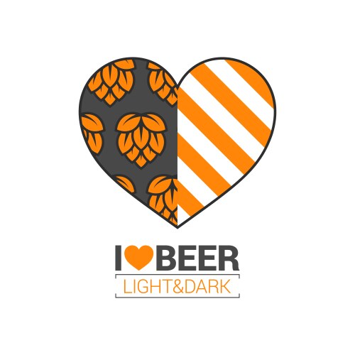 Beer logo love concept design background vector image