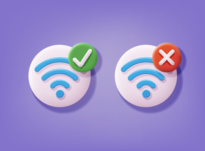 Wifi signal connection and network symbol 3d web vector image