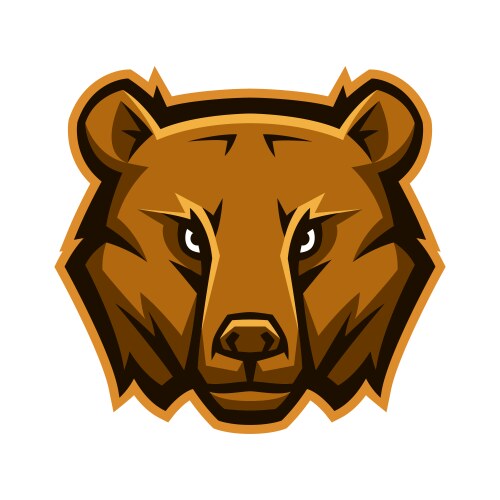 Grizzly bear head mascot Royalty Free Vector Image