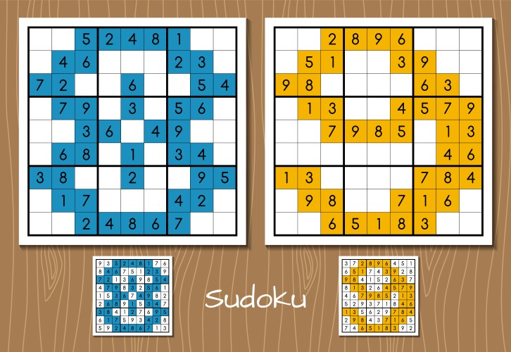 Sudoku game with the answers 8 9 numbers vector image