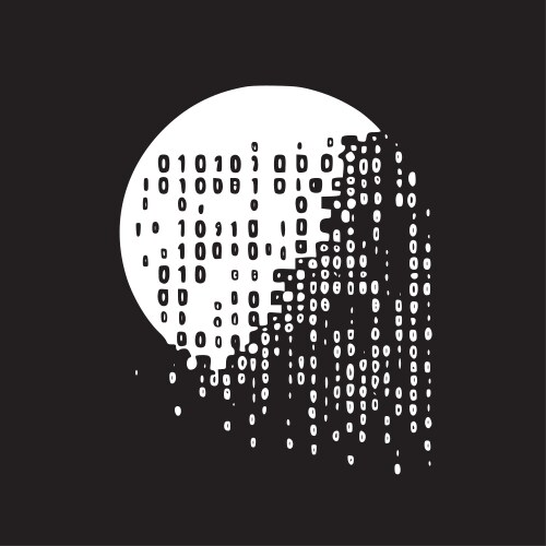 binary code - minimalist and flat logo vector image