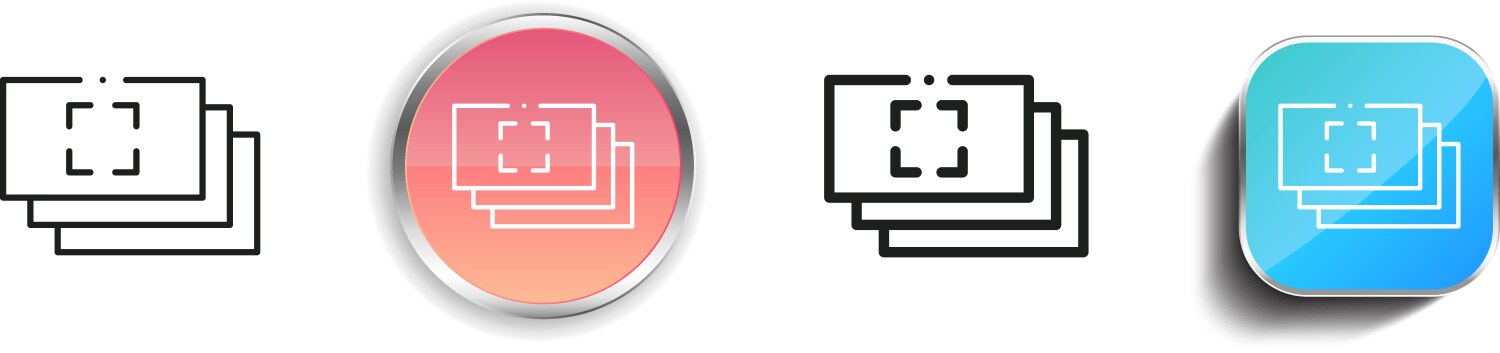 Burst mode icon thin linear regular and button vector image