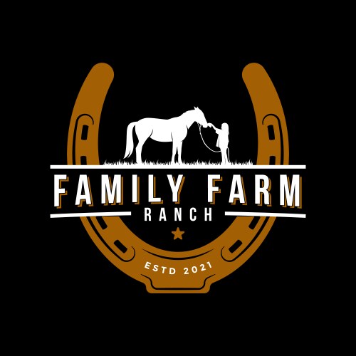 family ranch logo design vector