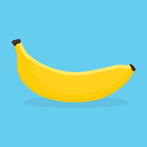Ripe Banana on Blue Background Vector Image