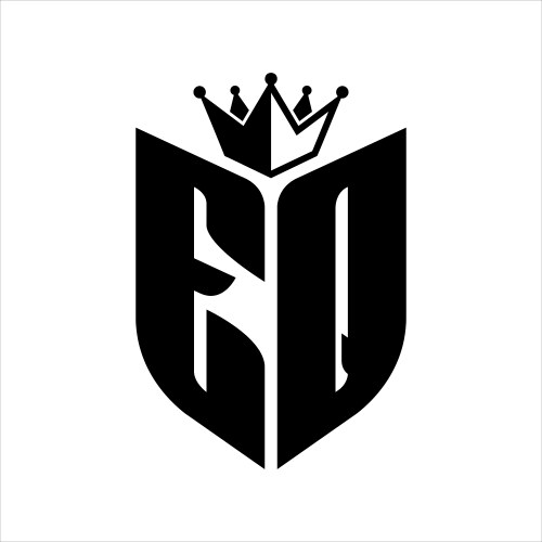 Eq letter monogram with shield shape crown – Royalty-Free Vector ...