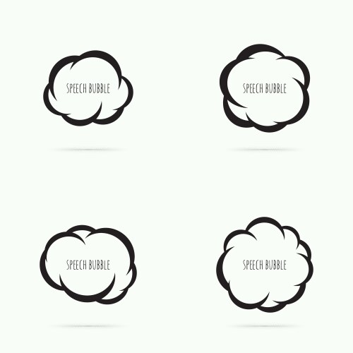 Speech bubble cloud shape with dots rays Vector Image