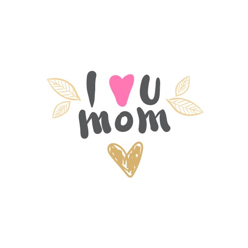 i love mom icon isolated mothers day logo vector image