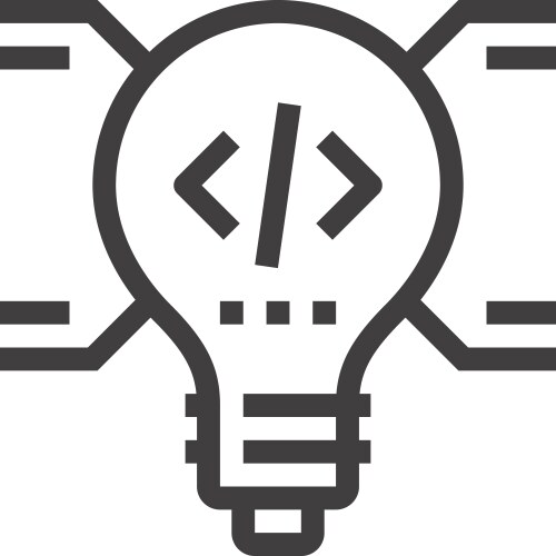 Programming solutions flat line web icon concept vector image