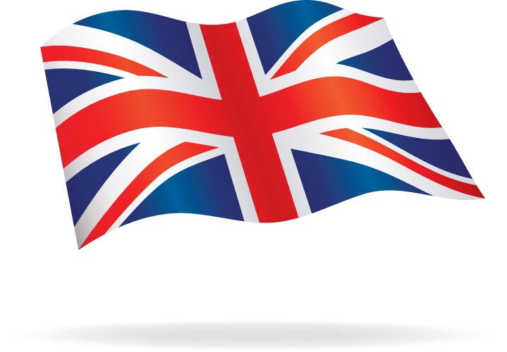 flowing united kingdom union jack flag vector image