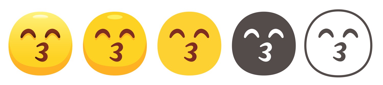 kissing emoji with smiling eyes vector